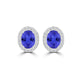 TMR121109 - Harper - Oval Tanzanite and Diamond Earring Halo