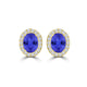 TMR121109 - Harper - Oval Tanzanite and Diamond Earring Halo