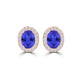 TMR121109 - Harper - Oval Tanzanite and Diamond Earring Halo