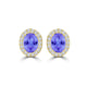 TMR121109 - Harper - Oval Tanzanite and Diamond Earring Halo