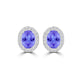 TMR121109 - Harper - Oval Tanzanite and Diamond Earring Halo