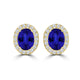 TMR121109 - Harper - Oval Tanzanite and Diamond Earring Halo