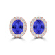 TMR121109 - Harper - Oval Tanzanite and Diamond Earring Halo