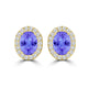 TMR121109 - Harper - Oval Tanzanite and Diamond Earring Halo