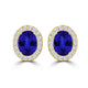 TMR121109 - Harper - Oval Tanzanite and Diamond Earring Halo