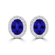 TMR121109 - Harper - Oval Tanzanite and Diamond Earring Halo