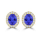 TMR121109 - Harper - Oval Tanzanite and Diamond Earring Halo