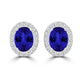 TMR121109 - Harper - Oval Tanzanite and Diamond Earring Halo