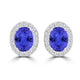 TMR121109 - Harper - Oval Tanzanite and Diamond Earring Halo