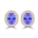 TMR121109 - Harper - Oval Tanzanite and Diamond Earring Halo