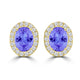 TMR121109 - Harper - Oval Tanzanite and Diamond Earring Halo