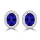 TMR121109 - Harper - Oval Tanzanite and Diamond Earring Halo