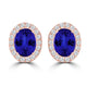 TMR121109 - Harper - Oval Tanzanite and Diamond Earring Halo