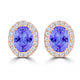 TMR121109 - Harper - Oval Tanzanite and Diamond Earring Halo