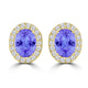 TMR121109 - Harper - Oval Tanzanite and Diamond Earring Halo