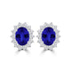 TMR121110 - Evelyn - Oval Tanzanite and Diamond Earring Halo