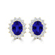 TMR121110 - Evelyn - Oval Tanzanite and Diamond Earring Halo