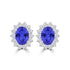 TMR121110 - Evelyn - Oval Tanzanite and Diamond Earring Halo