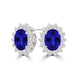 TMR121110 - Evelyn - Oval Tanzanite and Diamond Earring Halo