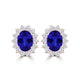 TMR121110 - Evelyn - Oval Tanzanite and Diamond Earring Halo