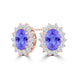 TMR121110 - Evelyn - Oval Tanzanite and Diamond Earring Halo