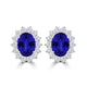 TMR121110 - Evelyn - Oval Tanzanite and Diamond Earring Halo