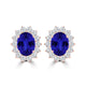 TMR121110 - Evelyn - Oval Tanzanite and Diamond Earring Halo