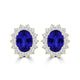 TMR121110 - Evelyn - Oval Tanzanite and Diamond Earring Halo