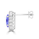 TMR121110 - Evelyn - Oval Tanzanite and Diamond Earring Halo