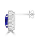 TMR121110 - Evelyn - Oval Tanzanite and Diamond Earring Halo