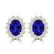 TMR121110 - Evelyn - Oval Tanzanite and Diamond Earring Halo