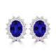 TMR121110 - Evelyn - Oval Tanzanite and Diamond Earring Halo