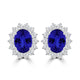 TMR121110 - Evelyn - Oval Tanzanite and Diamond Earring Halo