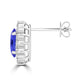 TMR121110 - Evelyn - Oval Tanzanite and Diamond Earring Halo