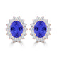 TMR121110 - Evelyn - Oval Tanzanite and Diamond Earring Halo