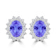 TMR121110 - Evelyn - Oval Tanzanite and Diamond Earring Halo