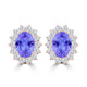 TMR121110 - Evelyn - Oval Tanzanite and Diamond Earring Halo