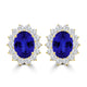 TMR121110 - Evelyn - Oval Tanzanite and Diamond Earring Halo