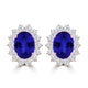 TMR121110 - Evelyn - Oval Tanzanite and Diamond Earring Halo