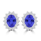 TMR121110 - Evelyn - Oval Tanzanite and Diamond Earring Halo