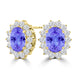 TMR121110 - Evelyn - Oval Tanzanite and Diamond Earring Halo