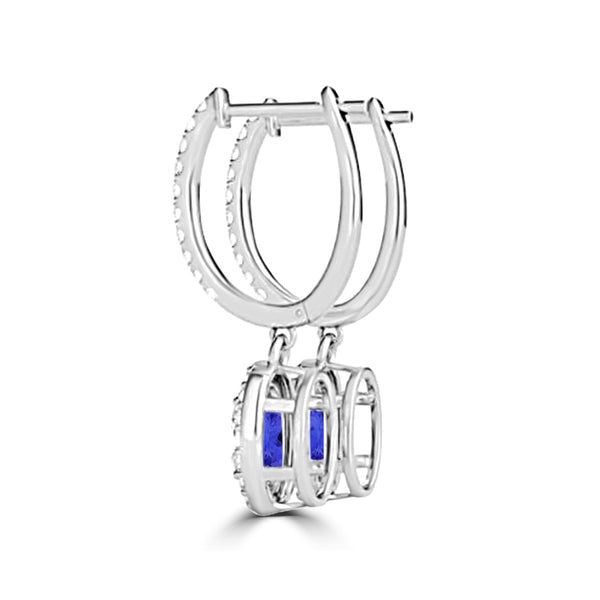 TMR121111 - Abigail - Oval Tanzanite and Diamond Earring Halo