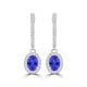 TMR121111 - Abigail - Oval Tanzanite and Diamond Earring Halo