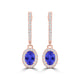 TMR121111 - Abigail - Oval Tanzanite and Diamond Earring Halo