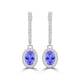 TMR121111 - Abigail - Oval Tanzanite and Diamond Earring Halo