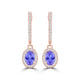 TMR121111 - Abigail - Oval Tanzanite and Diamond Earring Halo