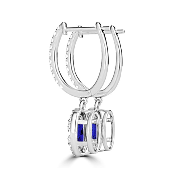 TMR121111 - Abigail - Oval Tanzanite and Diamond Earring Halo