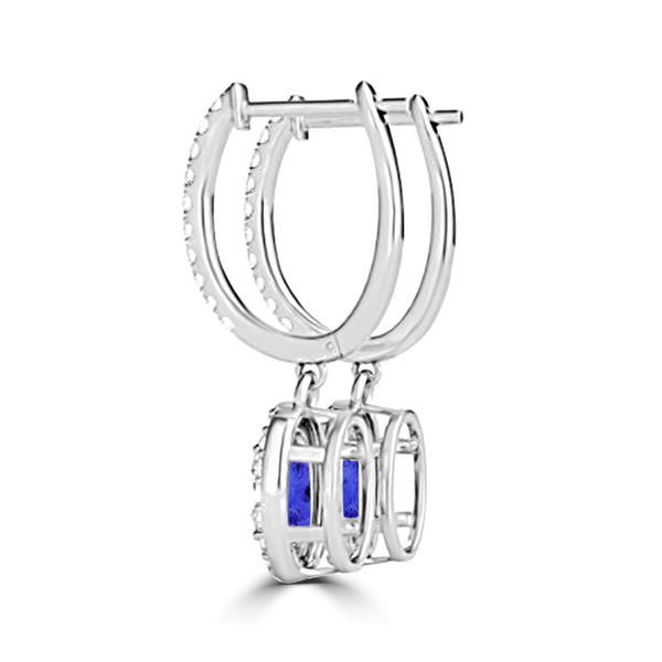 TMR121111 - Abigail - Oval Tanzanite and Diamond Earring Halo