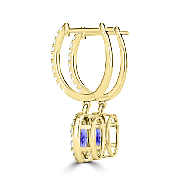 TMR121111 - Abigail - Oval Tanzanite and Diamond Earring Halo