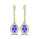 TMR121111 - Abigail - Oval Tanzanite and Diamond Earring Halo